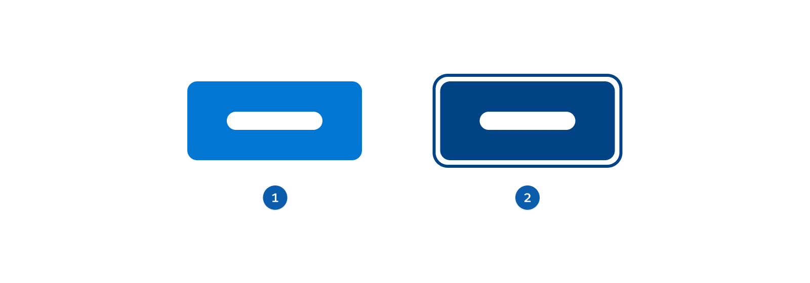 A graphic showing how a focus state occurs when a user highlights an object with a keyboard or their voice.