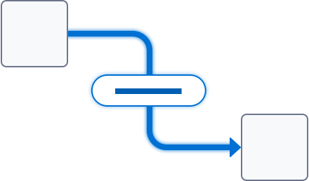 A wireframe showing a connector focus state