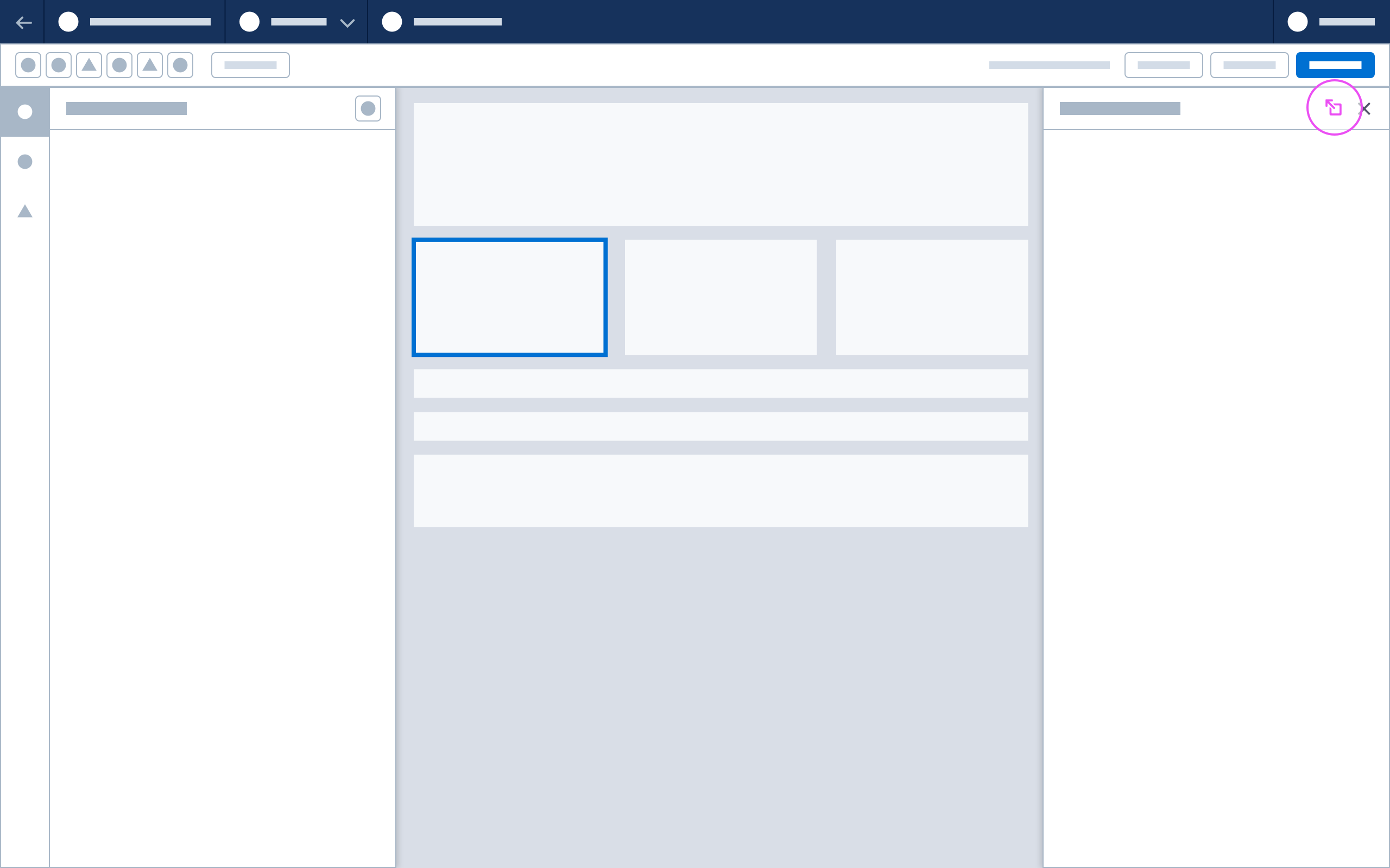 A wireframe showing the dock a floating panel option.