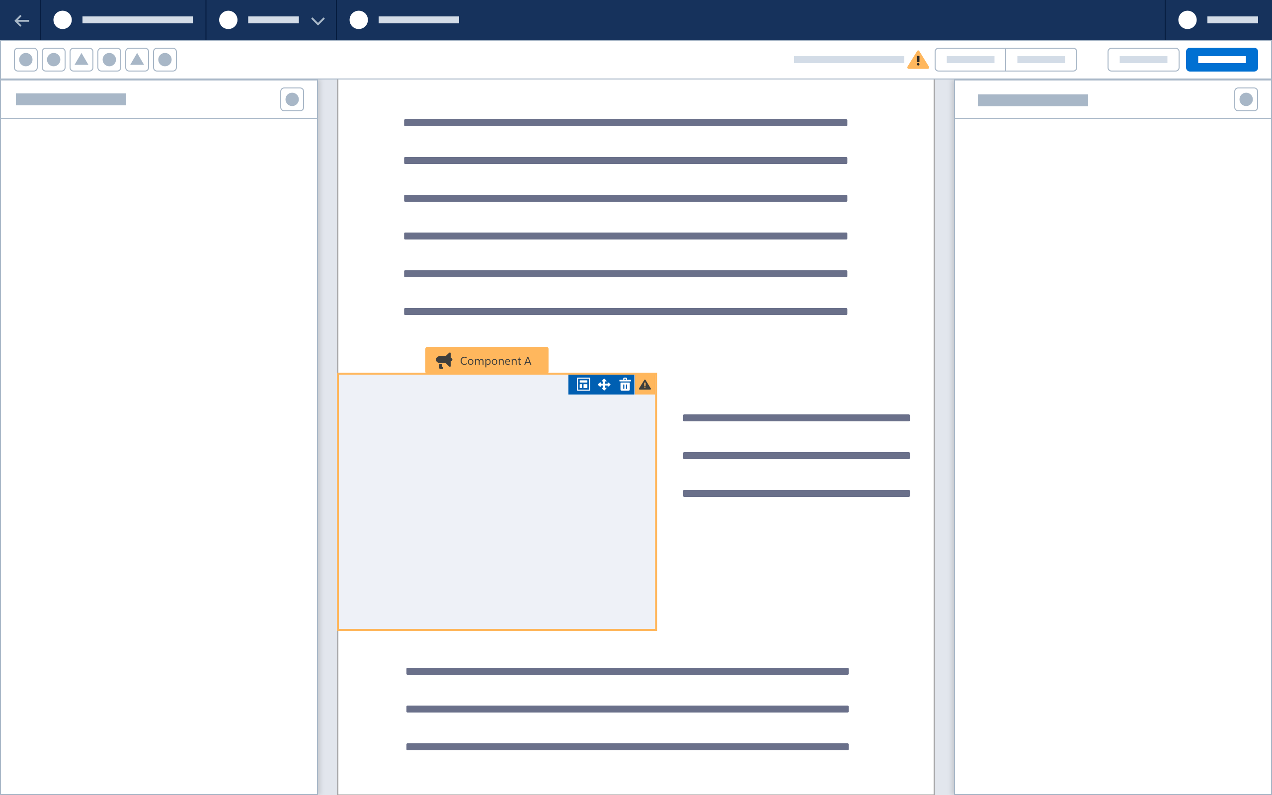 Wireframe showing the hover state when hovering over an invalid component.