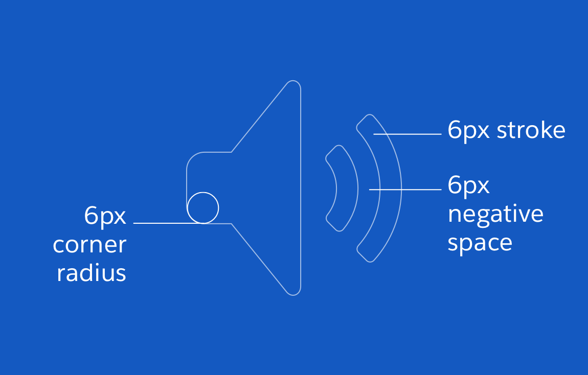 Speaker icon with anatomy elements highlighted