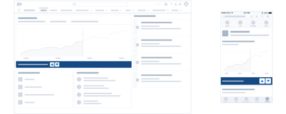 Two wireframes showing examples of inline feedback, one desktop view and one mobile view.