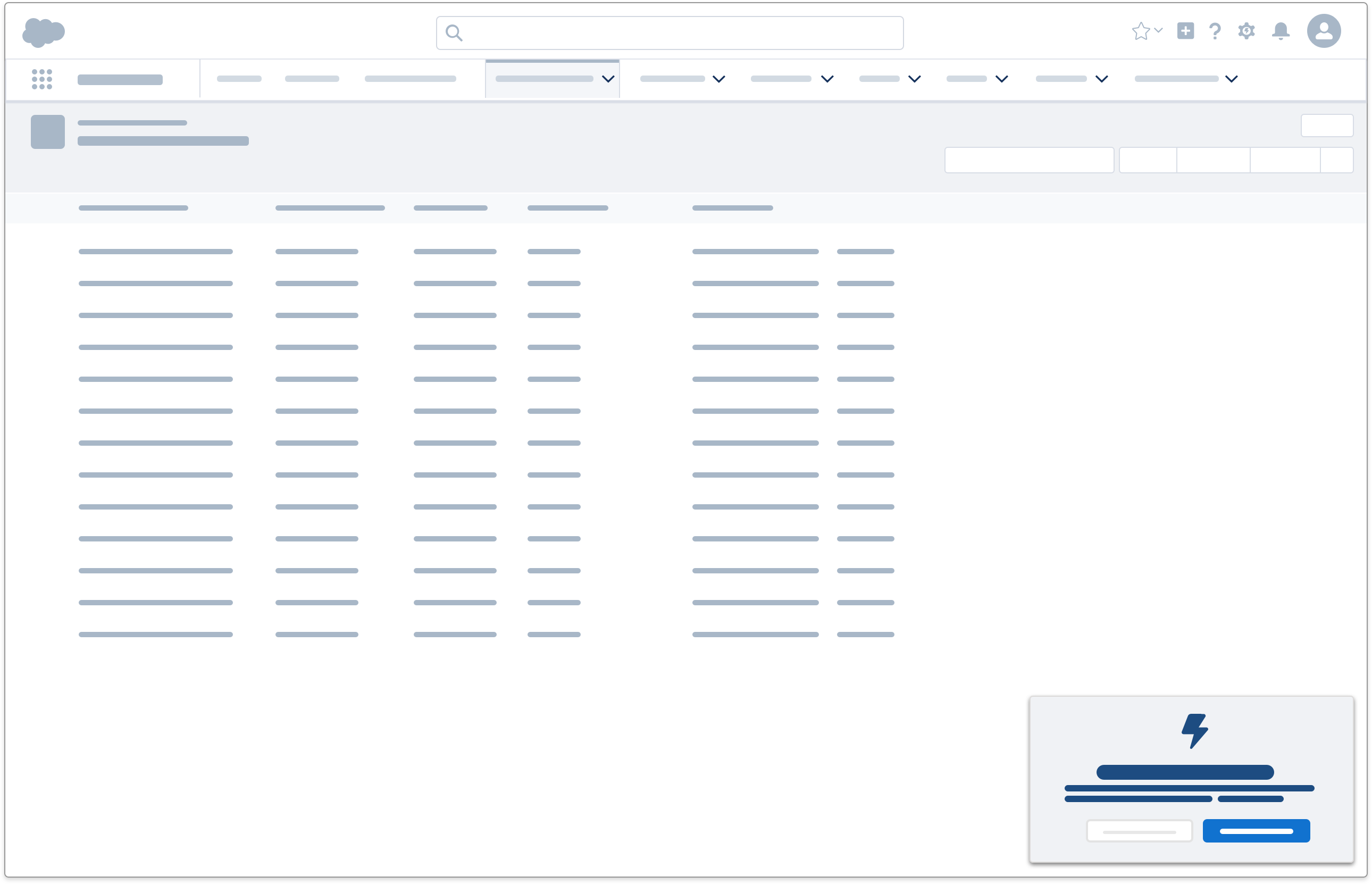 Non-modal prompt  featured on application wireframe.