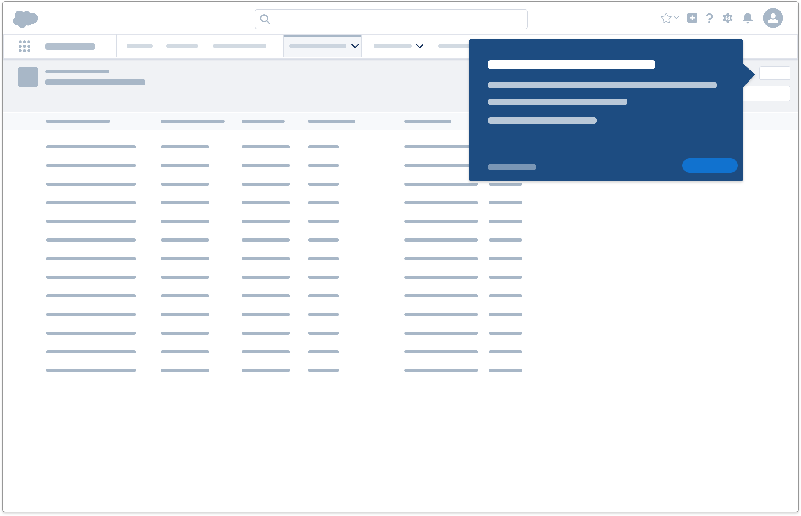 Walkthrough prompt featured on wireframe of application.